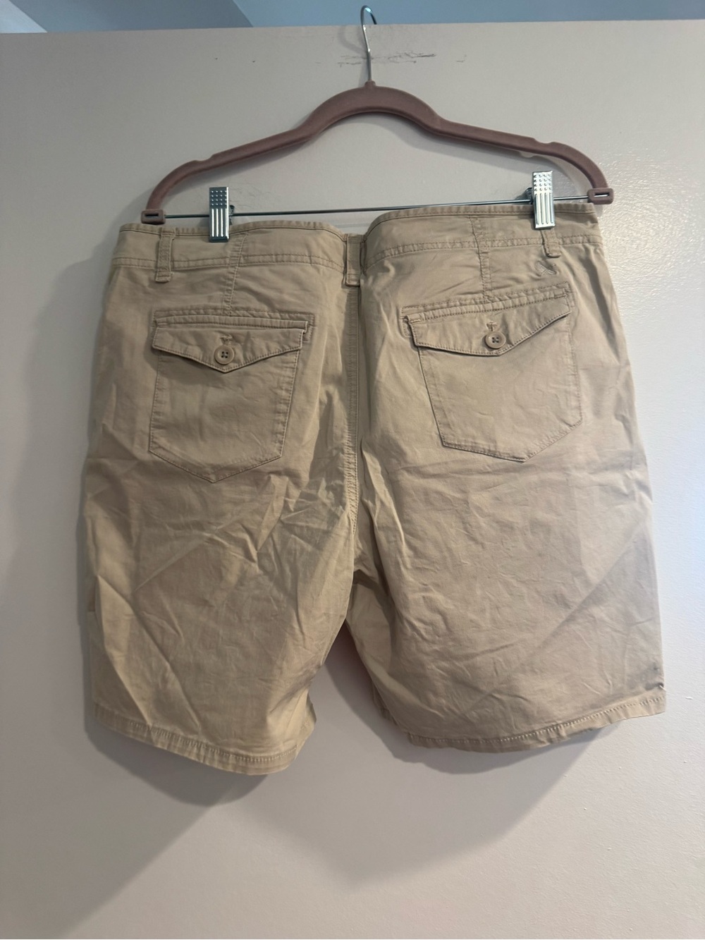 Eddie Bauer Tan Flat-Front Cotton Shorts Size 12 - Picture 5 of 6